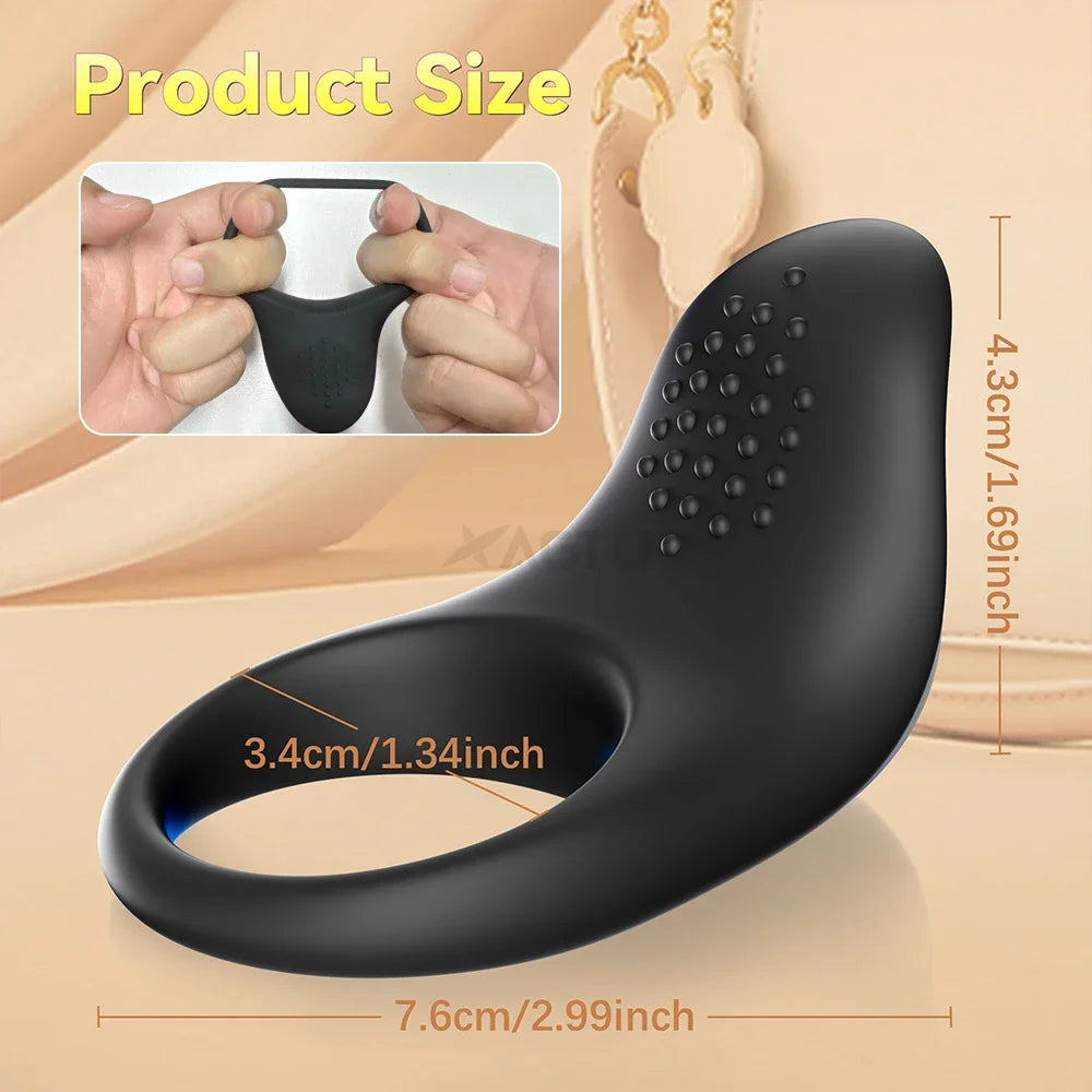 Vibrating Cock Ring Penis Ring for Men Ejaculation Delay Penis Glans Vibrator Clit Stimulator Adult Goods Sex Toy for Couples