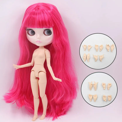 ICY DBS Blyth Doll Carved Lips Face White Skin Joint Body 1/6 BJD Special Price OB24 Toy Gift
