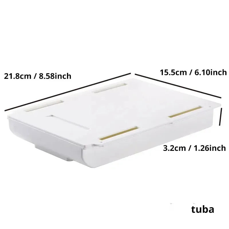 White SelfAdhesive Storage Drawer Box Makeup Pencil Tray Desk Hidden Under Desk Stand Self-adhesive Under-drawer Storage Box YH