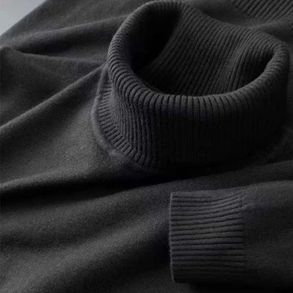 2026 New Mens Knitted Sweaters Solid Color Turtleneck Breathable Pullovers Warm Outdoor Basic Streetwear autumn Business Tops