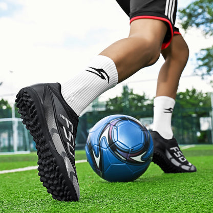 Ultra Light Adult TF Soccer Shoes Sweat-proof PU Fabric Wear-resistant Rubber Sole Snug Fit Unisex Turf Practice Sneakers