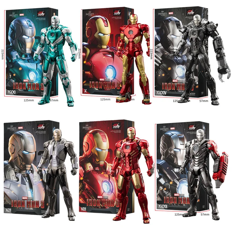 ZD Toys Iron Man MK15 MK16 War Machine MK2 Action Figure Iron Man Mk47 MK35 Red Snapper 1/10 Scale Iron Man Collections Gift
