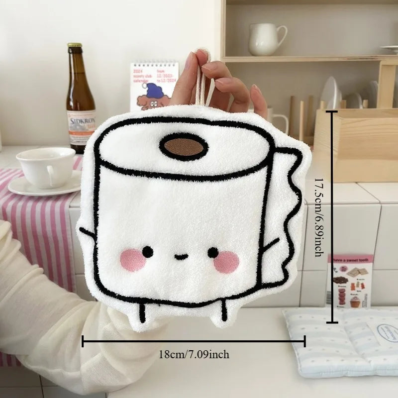 Soft Cartoon Hand Towel Wall-mounted Double-layer Thickened Coral Fleece Towel Super Water Absorbent Quick Drying Cotton Towel