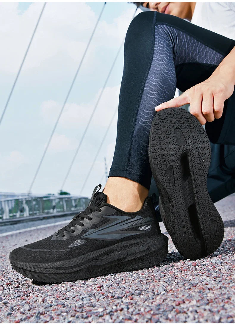 Men's Running Shoes Jogging Cushioning Mesh Outdoor Couple Trainer Race Breathable Sneakers Non-Slip Carbon Board Off-road Shoes