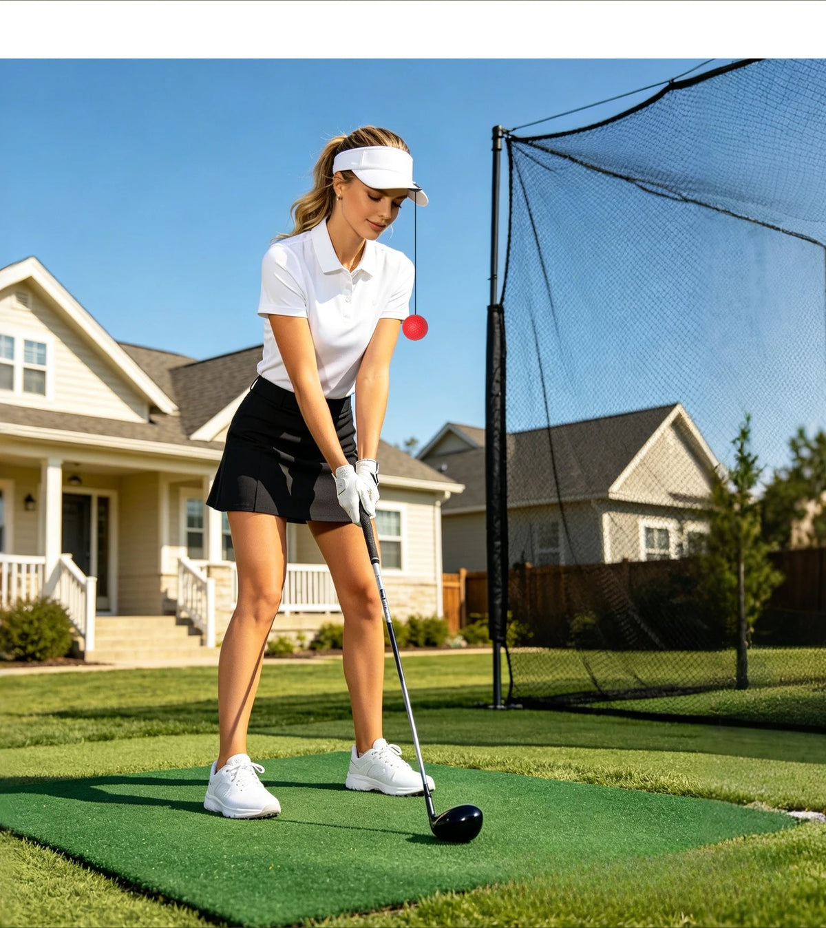 PGM Golf Head Training Ball Stability Improves Hitting Accuracy and Prevents Lateral Movement. Beginner's Trainer JZQ041