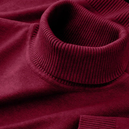 2026 New Mens Knitted Sweaters Solid Color Turtleneck Breathable Pullovers Warm Outdoor Basic Streetwear autumn Business Tops