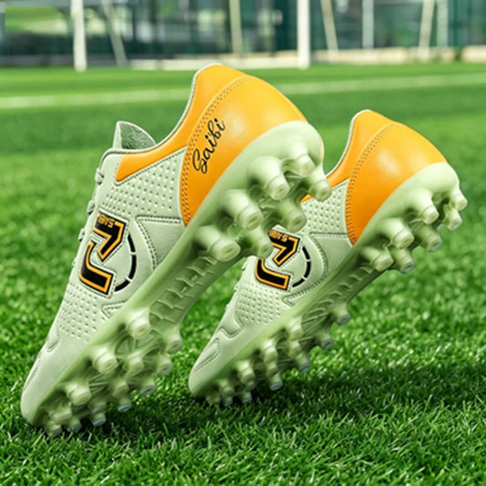 AG FG Soccer Boots For Adults Elastic PU Fabric Thickened TPU Stud Base Wear Resistant Anti-slip Outdoor Natural Grass Sneakers