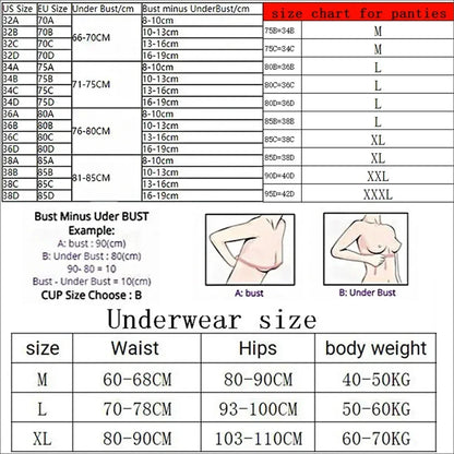 Women's Heart-Pattern Lace Bralette Set