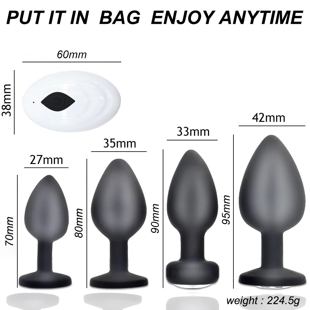 Vibrating Anal Plug Set Dildos Bullet Vibrator 10 Vibration Wireless Remote Control Sex Toy for Women Men Gay Prostate Massager