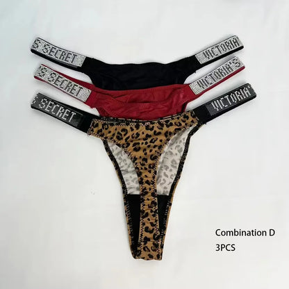 Victoria Secret Hot Sexy Lingerie Very Sexy Shine Script Thong Panty Women Underwear G String Trending