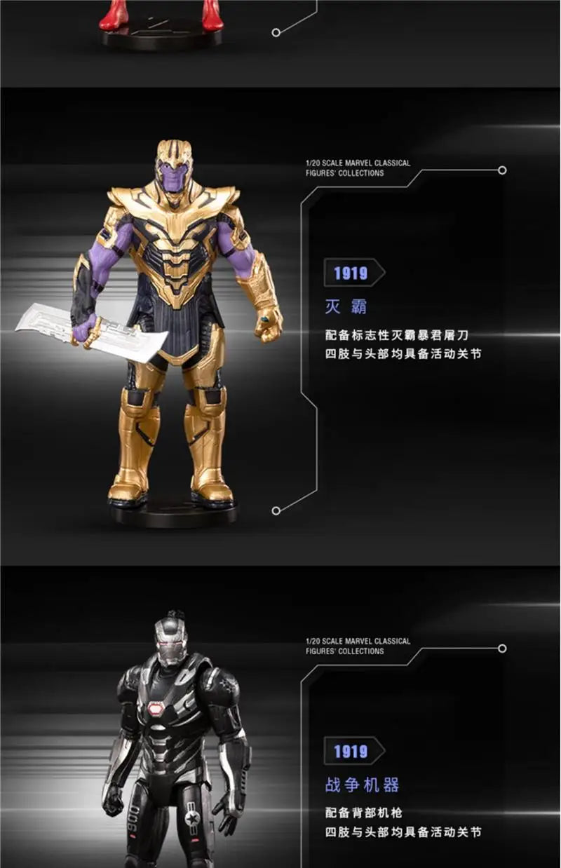 ZD Toys Avengers Legends Iron Man Spider Man Thor Captain America Thanos Hulk War Machine Action Figures Gif
