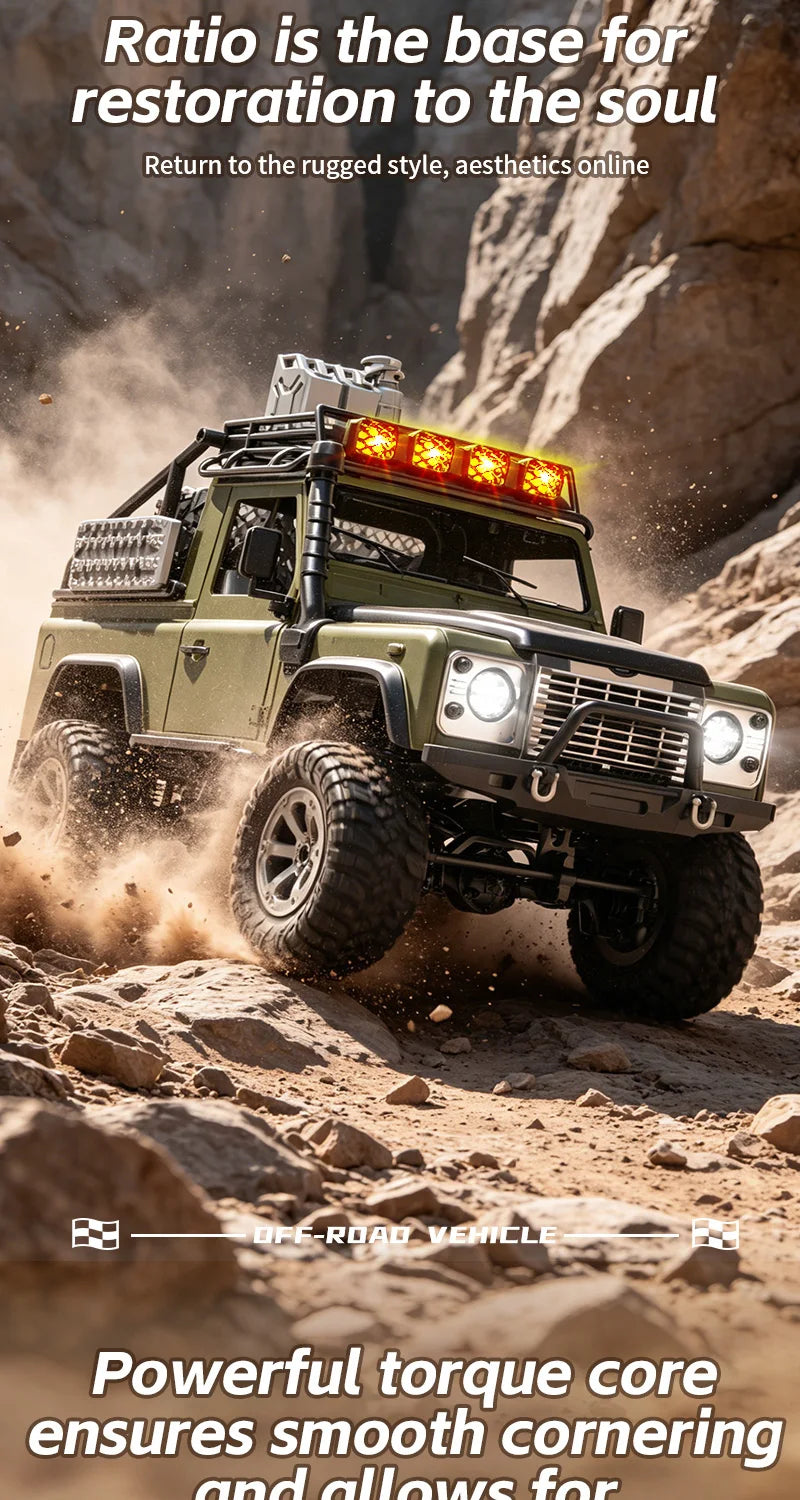 KF90 1:12 2.4G RC Car With Lights 4WD 60Mins Remote Control Climbing Car Off-Road Vehicle RTR High Speed Drift Model Toy for Kid