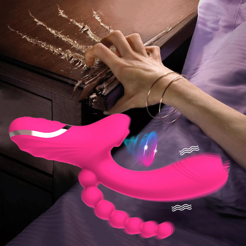 3 In 1 Clit Sucker Vagina Sucking Vibrator Clitoris Stimulator Blowjob Oral Nipple Sex Toys for Adults 18 Women Products