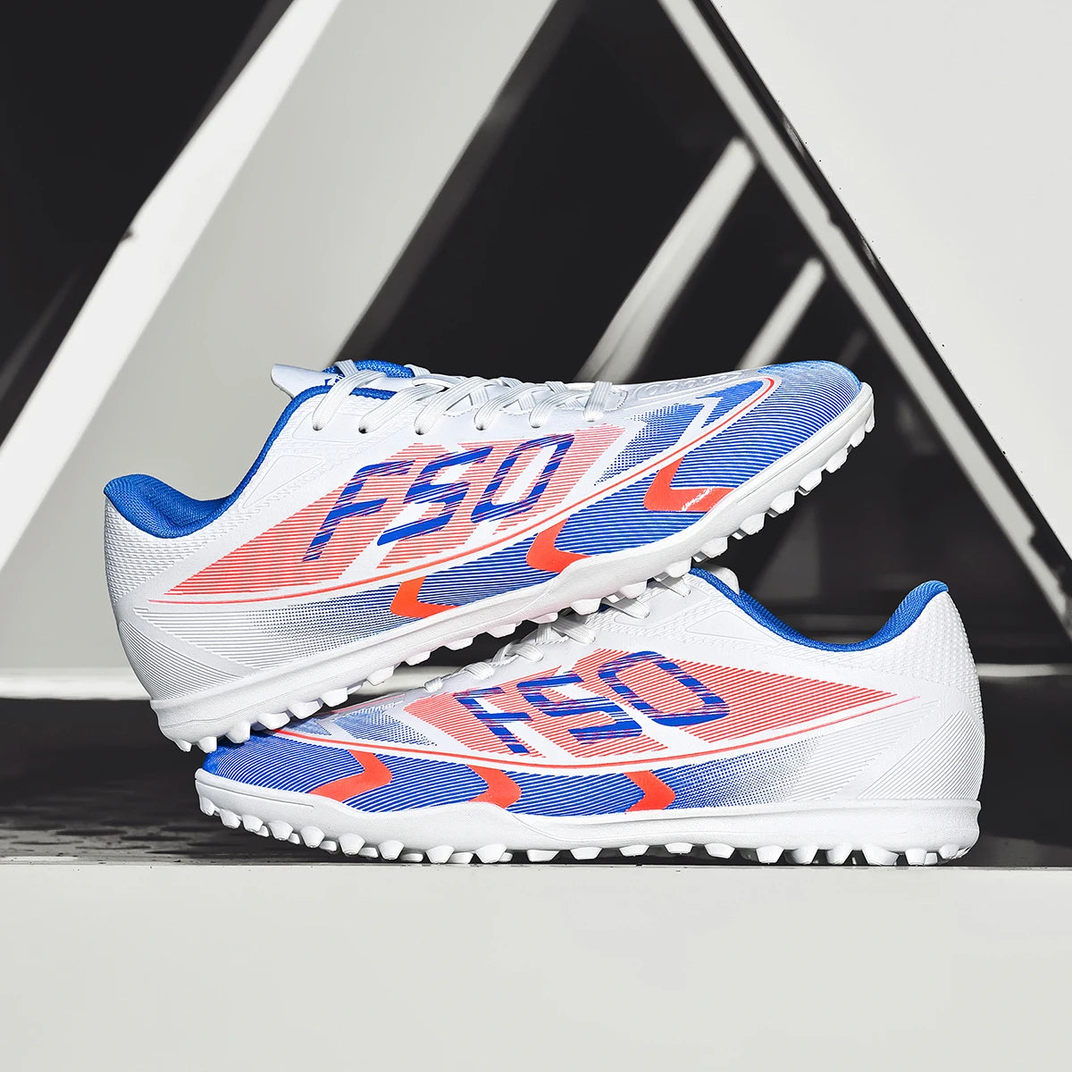 Ultra Light Adult TF Soccer Shoes Sweat-proof PU Fabric Wear-resistant Rubber Sole Snug Fit Unisex Turf Practice Sneakers