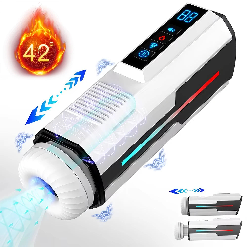 Automatic Telescopic Penis Train for Men Male Masturbator Cup Sex Machine Sucking Vibrating Heating Vagina Adult Sex Toy