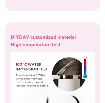 DIYDAY U-shaped Eyelash Extension Easy to Apply 3D Volume False Lashes Natural Wispy U YY Shape Faux Mink Eyelashes for Makeup