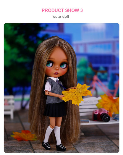ICY DBS Bryce 1/6 Hand-Painted Doll Set Doll with Black skin, Long Lashes, and Sunspots SD Version
