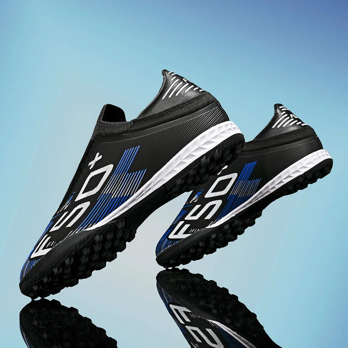 High Grip Unisex Soccer Trainers PU Woven Upper Rubber TF Studs Anti-Slip Breathable Men Outdoor Cleats