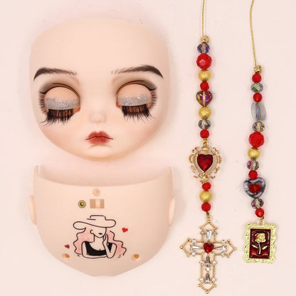 ICY DBS Blyth Baby Face DIY Matte Face Hand Painted Makeup Backplate and Screws