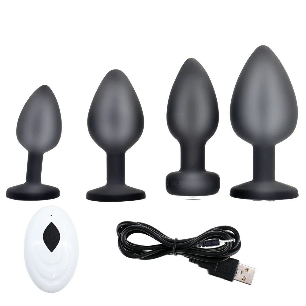 Vibrating Anal Plug Set Dildos Bullet Vibrator 10 Vibration Wireless Remote Control Sex Toy for Women Men Gay Prostate Massager