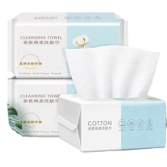Disposable Cotton Face Towels – 100 Count