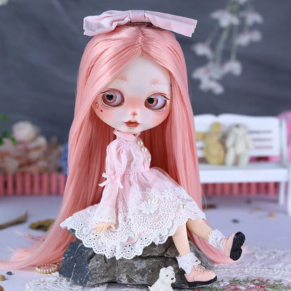 ICY DBS Blyth 1/6 Doll Hand Painted Set Cute Bunny Frosted Face Doll Set SD