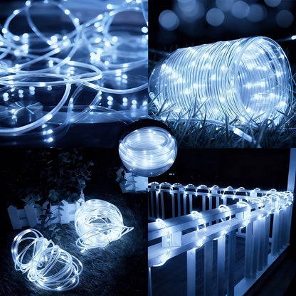 1pc Solar LED Tube Light 100LED Tube Rope String Light 8 Modes with Outdoor PVC Tube Light Solar Fence Light For Home Garden Yard Party Party Decoration