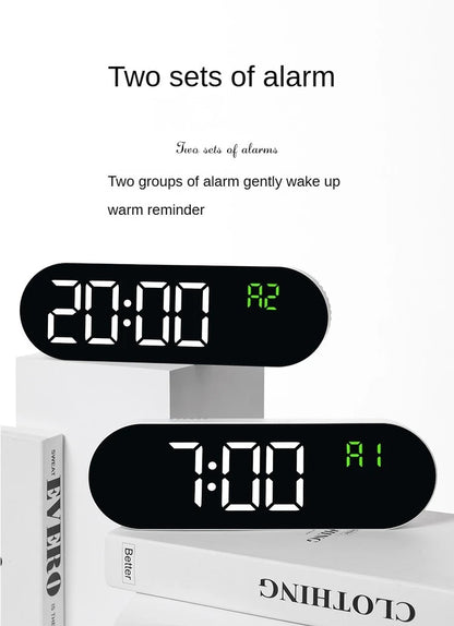 Large Digital Wall Clock Temperature and Date Week Display Electronic LED Table Alarm Clocks Brightness Adjustable 12/24H Format