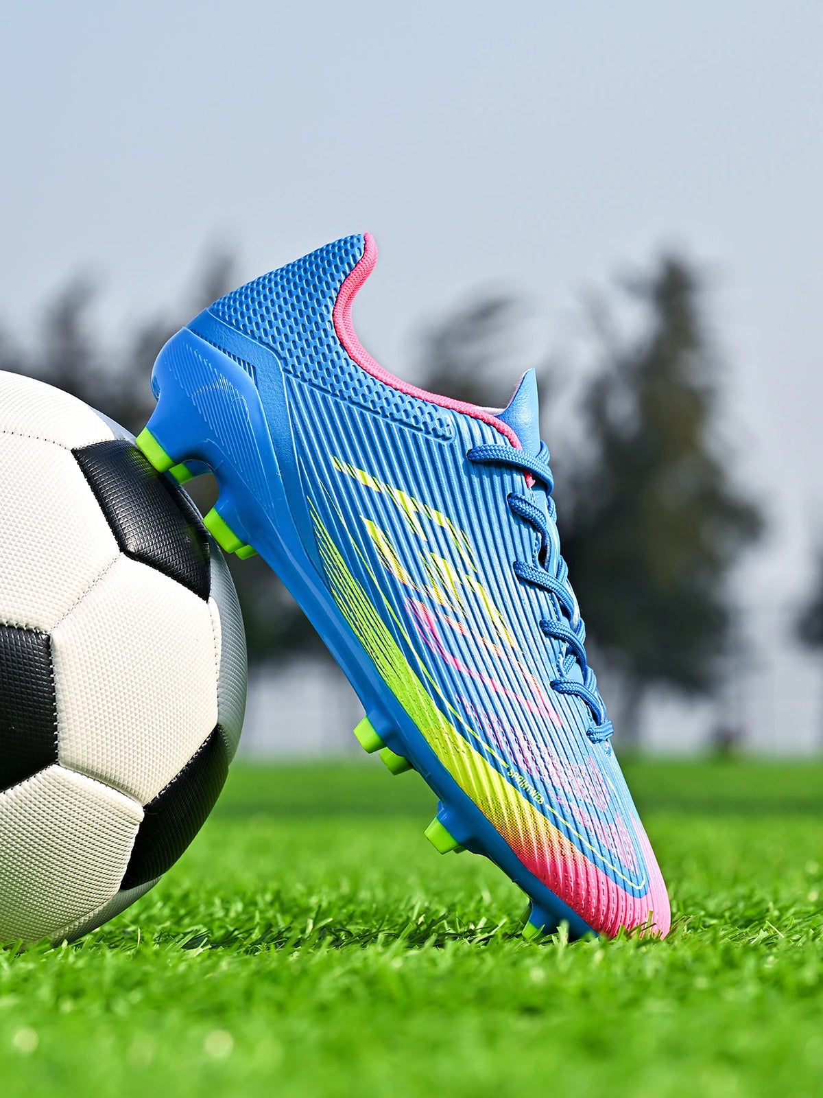 Training Casual Dual-use AG FG Soccer Boots PU Mesh Reinforced TPU Stud Anti-slip Wearproof Outdoor Grass Athletic Shoes