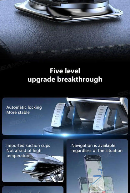 SEAMETAL Car Phone Mount Anti Slip Silicone Dashboard Phone Holder 360-Degree Free Rotation Universal Head-Up Navigation Holder