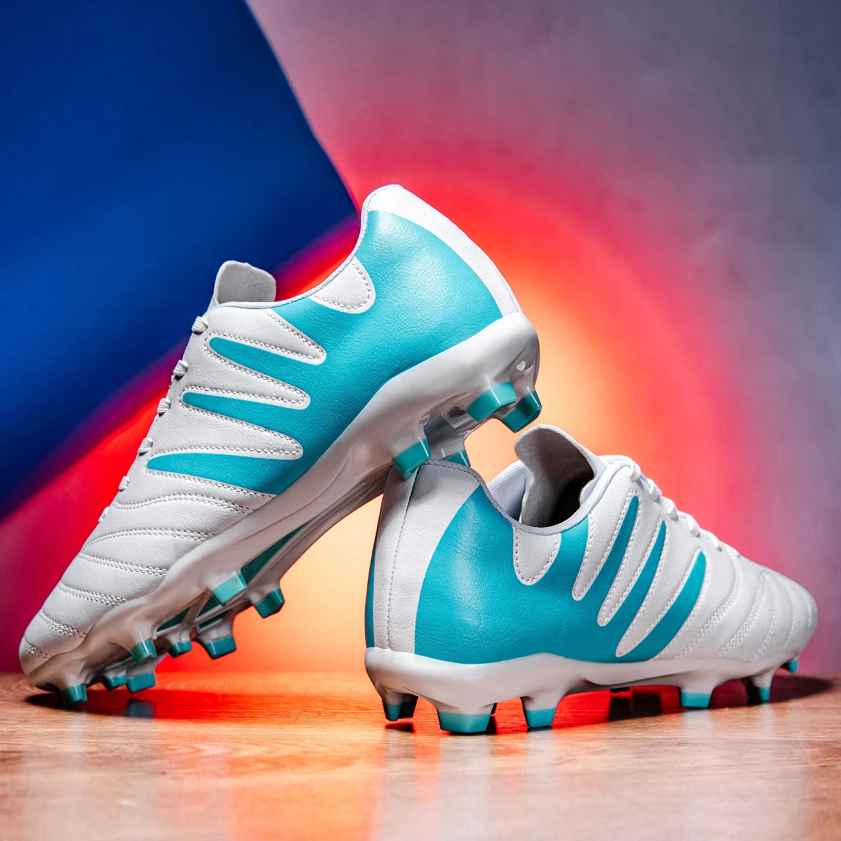 Durable Youth Football Boots PU Woven Upper TPU AG FG Studs Breathable Anti-Slip Wear-Resistant Sports Footwear