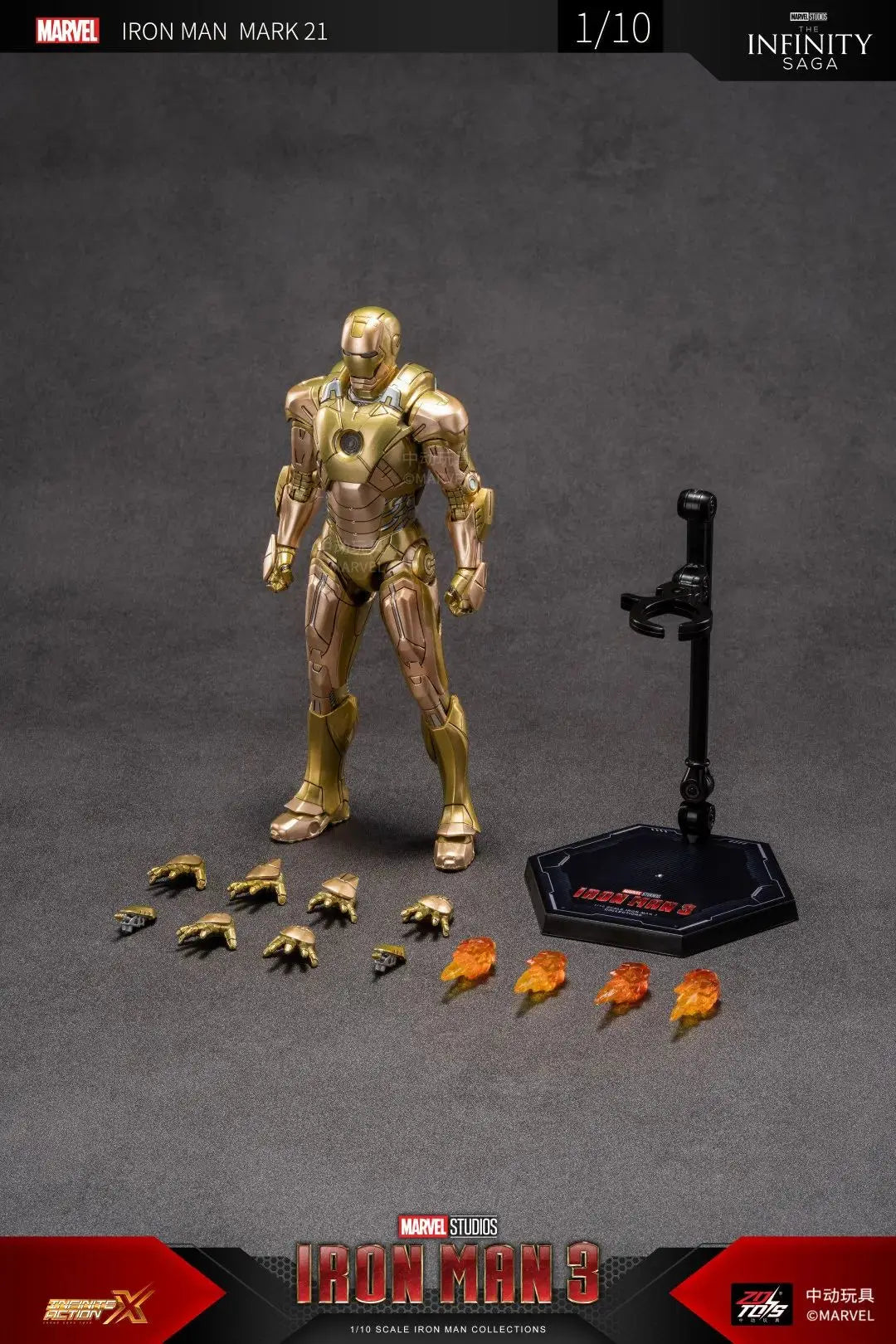 ZD Toys 1/10 Iron Man Figurines MK30 Iron Patriot Blacklash Figures MK33 MK39 MK17 MK21Action Movie Model Adult Collect Gift