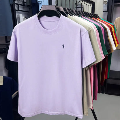 100% cotton breathable short sleeve T-shirt men's summer fashion luxury brand golf Paul embroidery loose casual round neck top