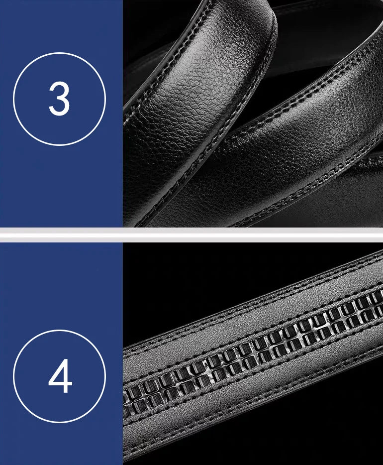 DINISITON Fashion business men's belts, authentic luxury brand belts, metal buckles, high-quality soft belts