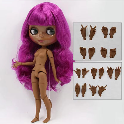 ICY DBS Blyth Doll Toy blyth doll joint body super black skin bjd 30cm doll for DIY custom doll anime girls