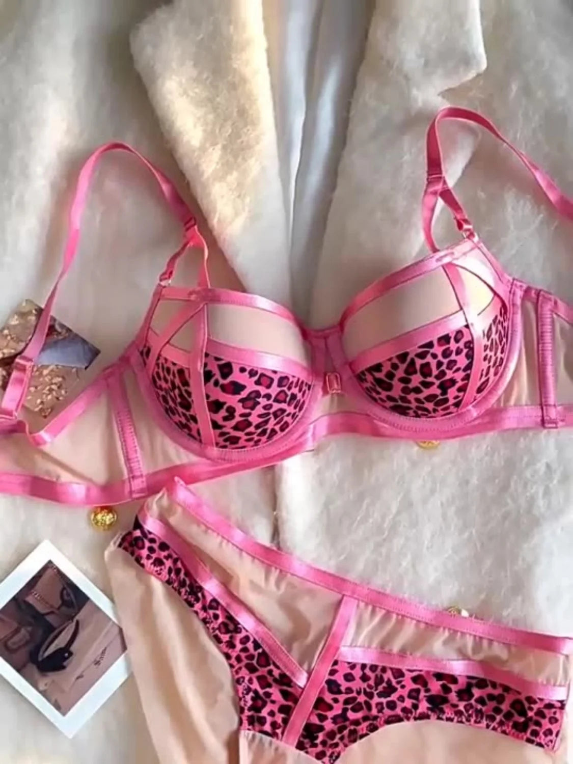 Women's Leopard Print Bra Set