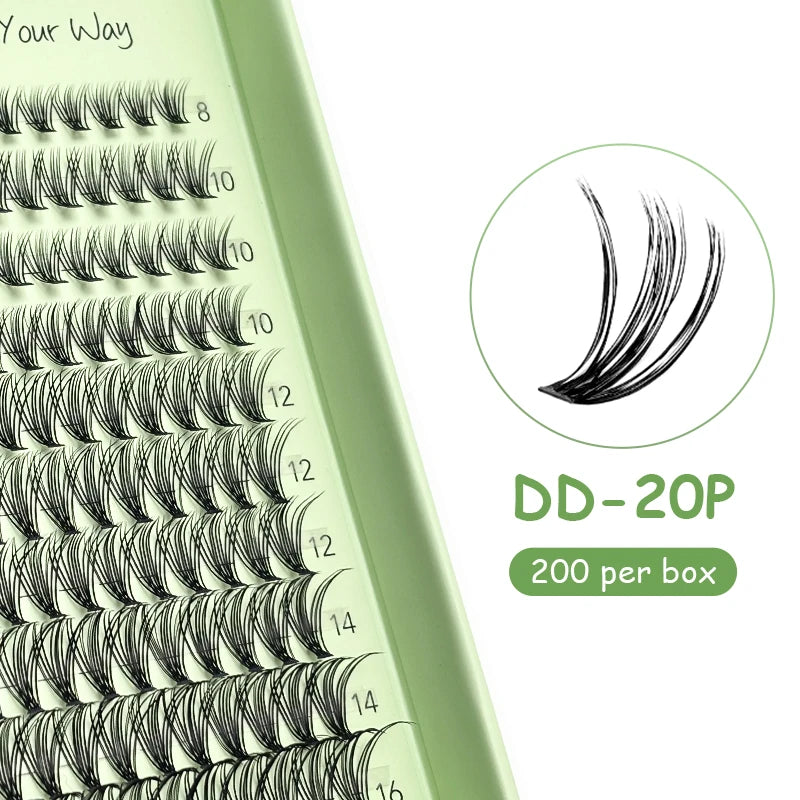 DIYDAY 20P/30P/40P/50P/60P/80P Lash Extension Cluster DIY Glue-free False Lash Clusters home DIY beauty tool eyelash