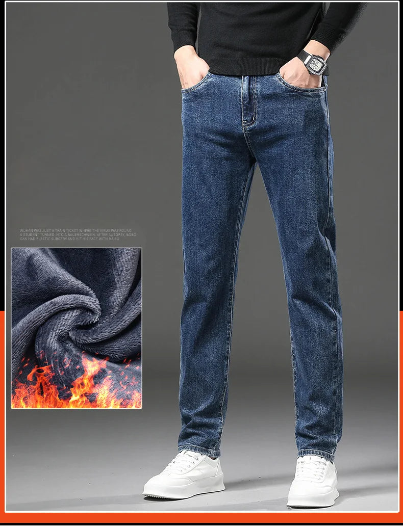 Men's Fleece-Lined Stretch Jeans