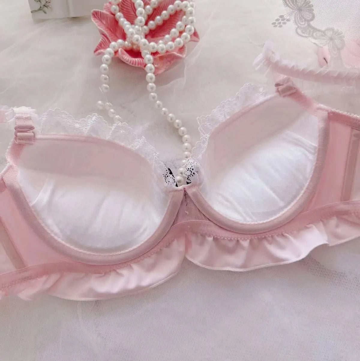 Women's Bow Color-Block Wireless Bra Set