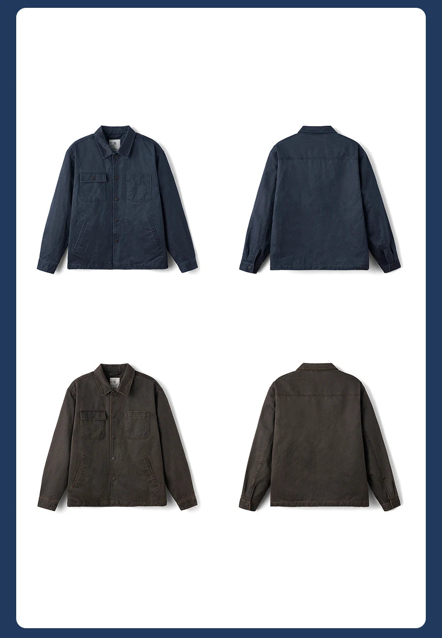 SIMWOOD High Standard Autumn New Waxed Southern Jackets Men Vintage Enzyme Washed Suede Plus Size Coats