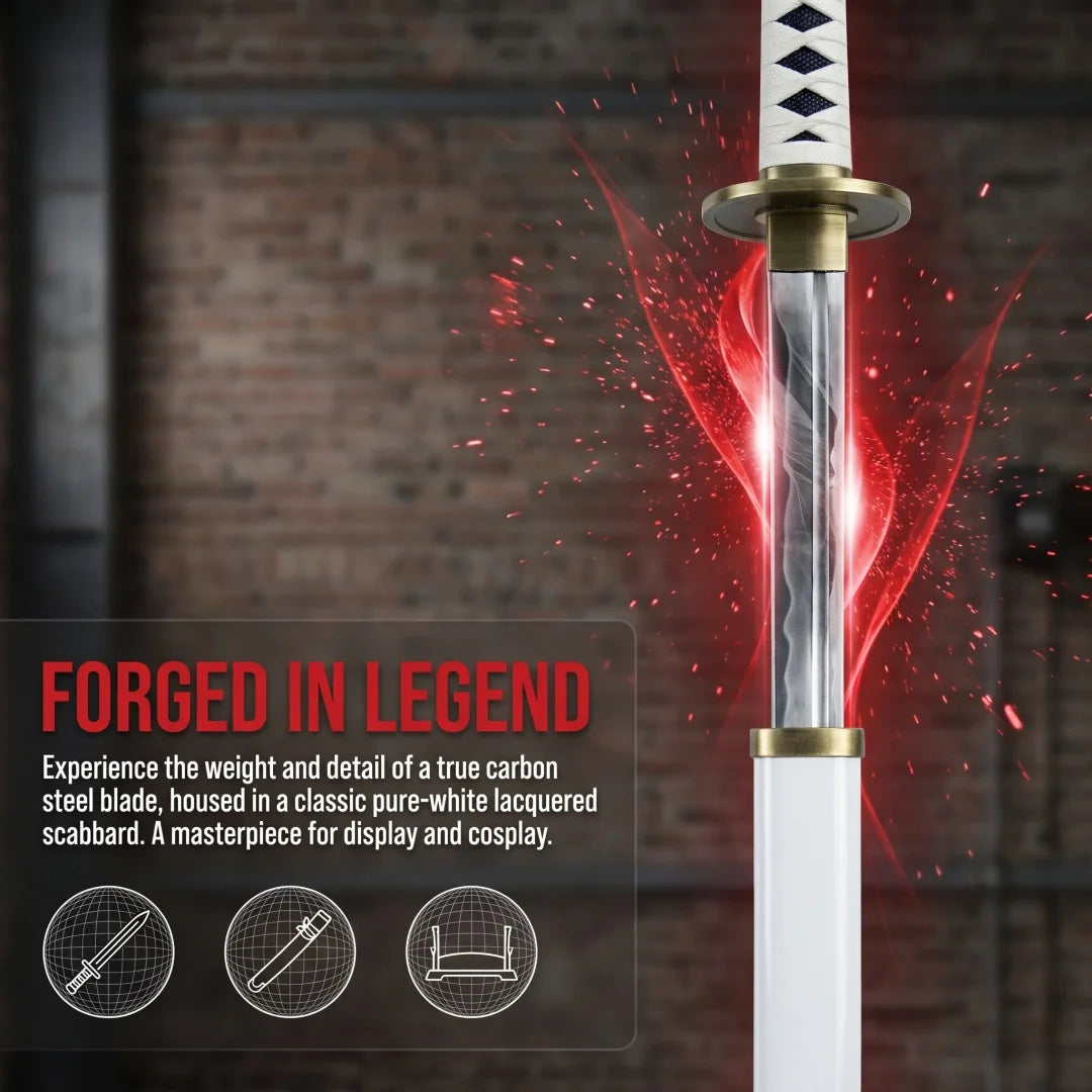 40in Anime One Piece Zoro Katana Wood Sword Luffy schwert Real Size Japanese Samurai Sabre Original Blade Cosplay Prop Toy Gift