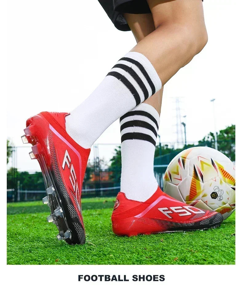 New Men Football Boots Sneakers High-quality Non-Slip Boys Cleats Hot-selling Soccer Shoes Grass Outdoor Match High-top Light