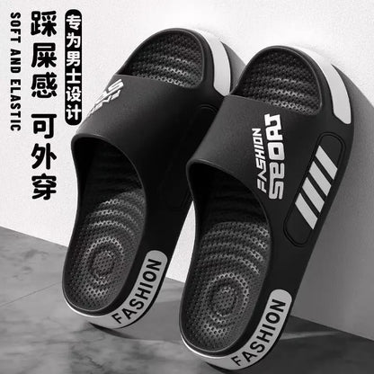 Big Size 48-49 Men Slippers Summer Flat Sole Home Slippers For Women Man Open Toe Trend Slides Couple Light Beach Shoes Sandals