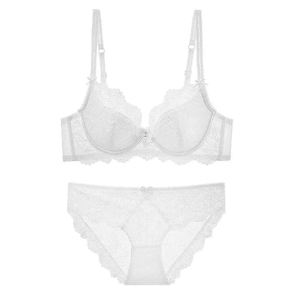 Women's Embroidered Lace Bra Set