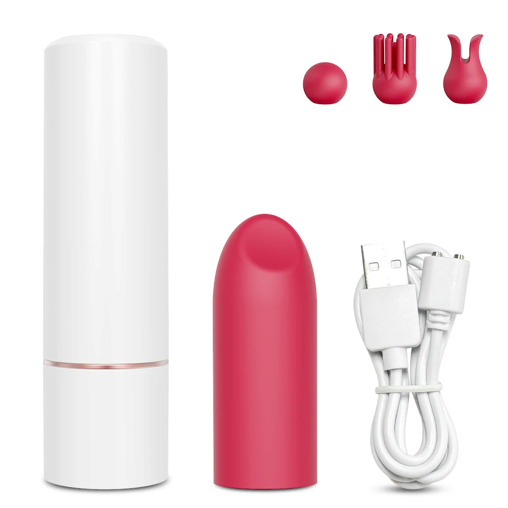 Lipstick Bullet Vibrator Adult Sex Toys with 10 Vibration, Portable Discreet Vibrators Clitoral Massager Rose Toys Women Couples