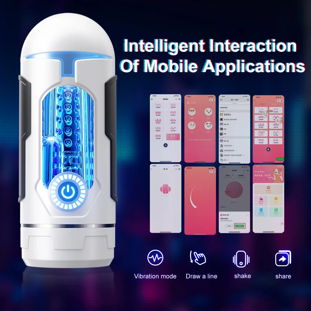 Vacuum Male Electric Masturbator Cup  Penis Machine Silicone Real Vaginal Multiple Modes Strong Vibration Adult Toys for Men