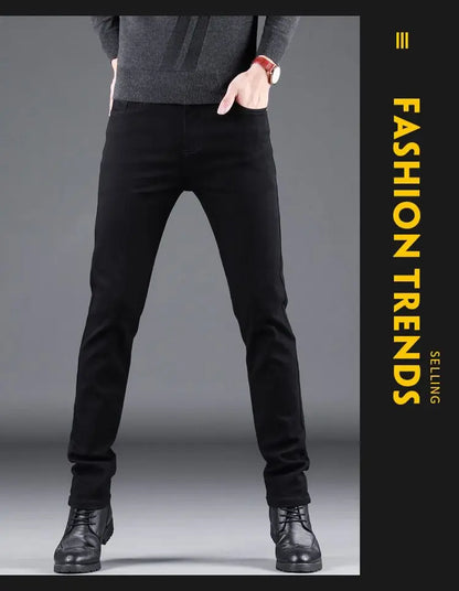 Men's Black Slim-Fit Stretch Jeans
