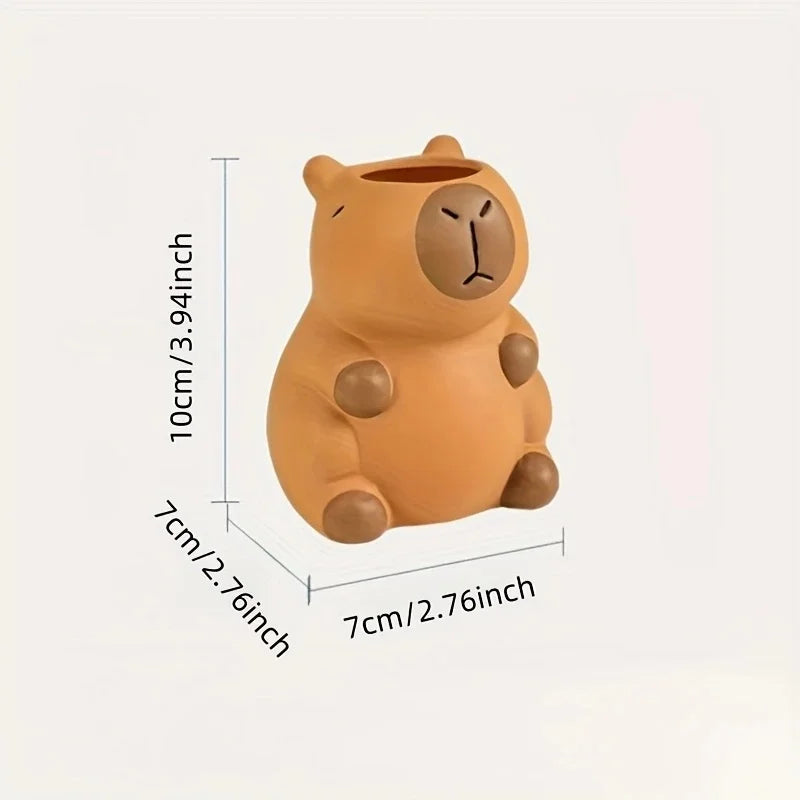 Cute Capybara Pen Holder Makeup Brush Organizer Perfect for Office Desk Decor and Creative Storage Solution Pen Holder for Des