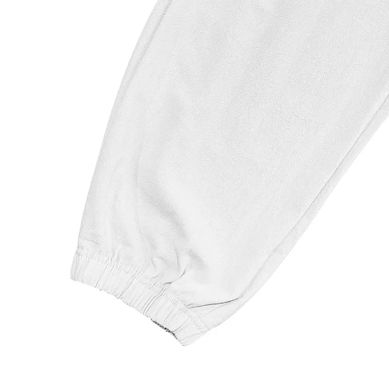 Amazon Cross-Border Cotton and Linen Tied Feet Multi-Pocket Tether Solid Color Loose Drawstring Trousers