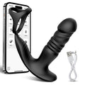 Thrusting Prostate Massager Anal Dildo Vibrator for Men, 6-in-1 Vibrating Male Anal Toys with Silicone Cock Ring Adult Sex Toys